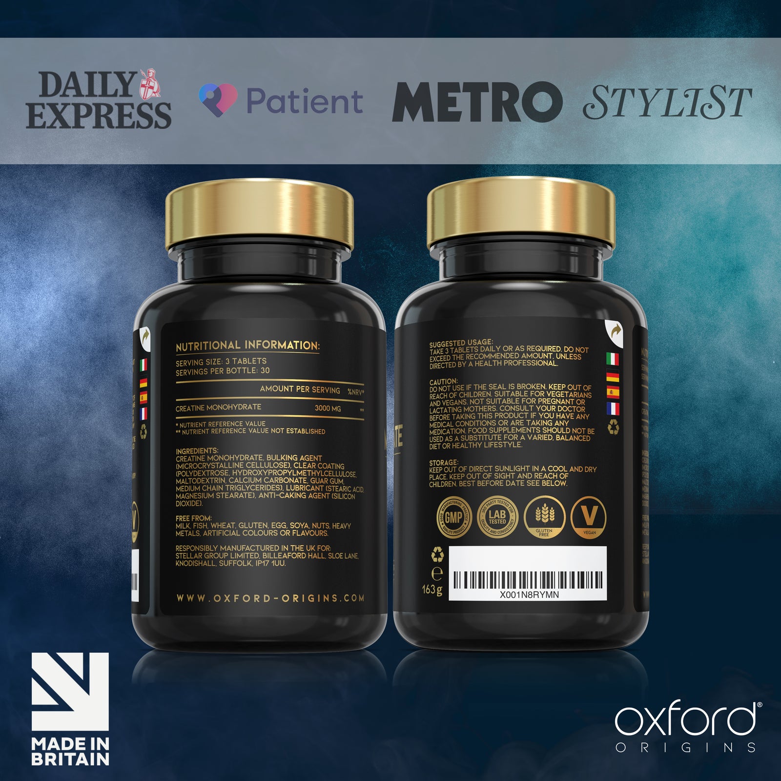 Creatine Monohydrate Tablets | 3000mg per serving | 90 Tablets