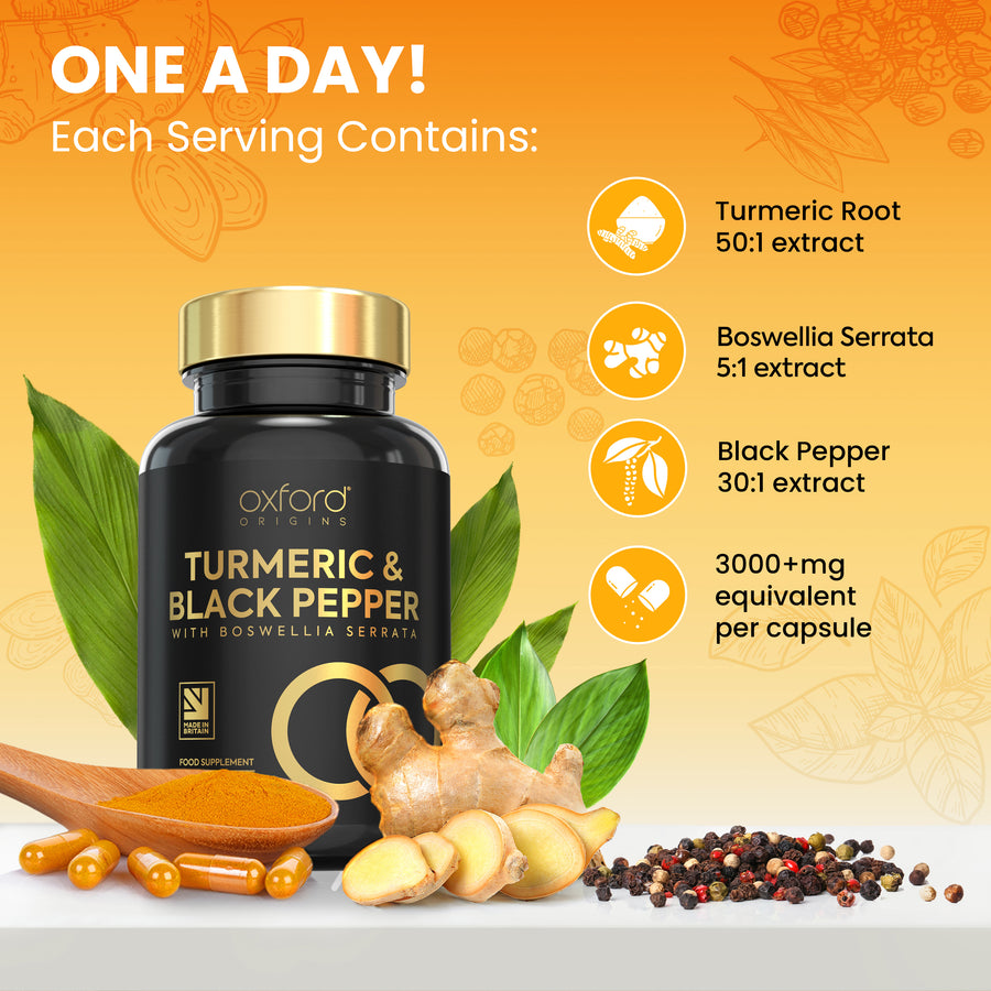 Turmeric and Black Pepper Capsules with Boswellia & Black Pepper Capsules