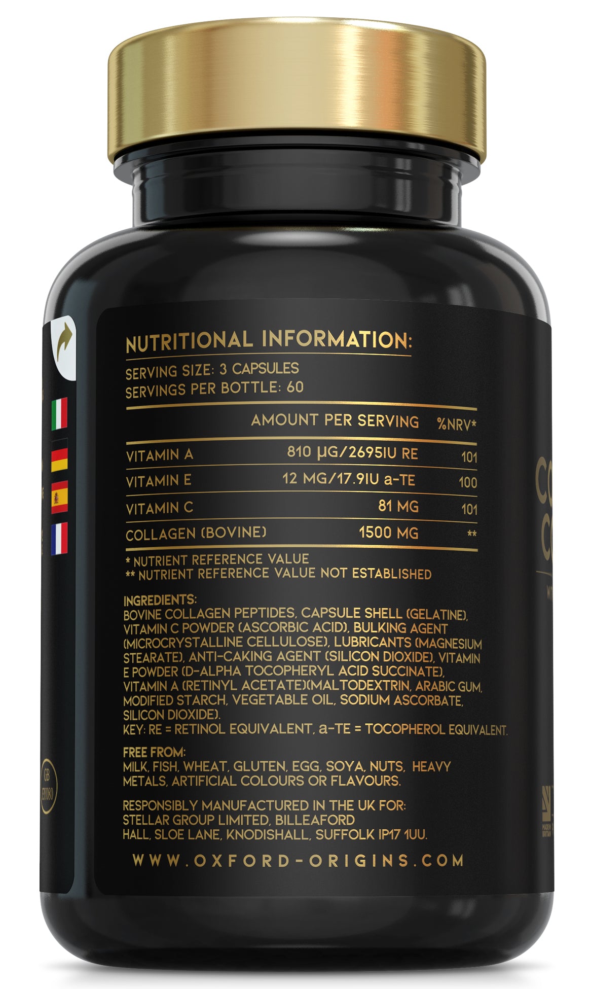 Advanced Collagen Complex | 1593mg Vitamin Boosted Complex for Hair, Skin & Nails | 180 Capsules