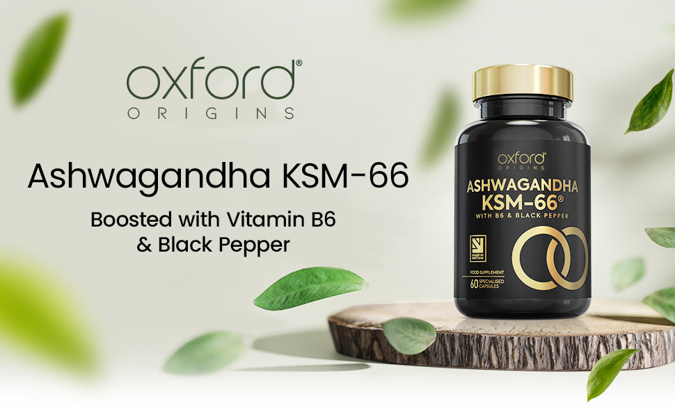 Ashwagandha KSM 66 | Premium One per Day Formulation | High Strength KSM 66 Boosted with Vitamin B6 & Black Pepper | 60 Capsules