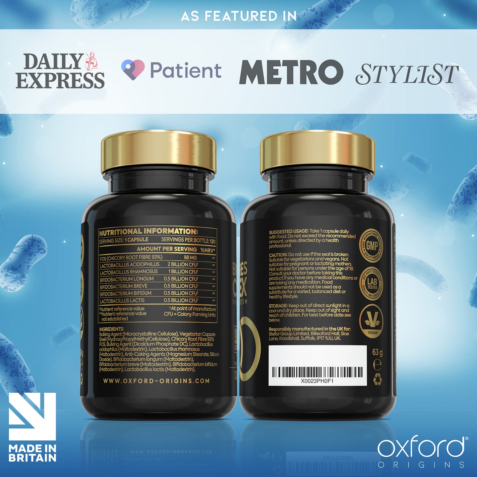 Advanced Probiotics for Gut Health | Scientifically Formulated Pre & Probiotic Gut Health Supplements | 120 Capsules