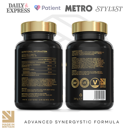 Advanced Vegan Magnesium Tablets | Magnesium Citrate, Oxide & Vitamin B6 | 360 Tablets