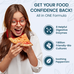Digestive Enzymes with Probiotics & Peppermint Oil for Gut Health, Bloating and Gas