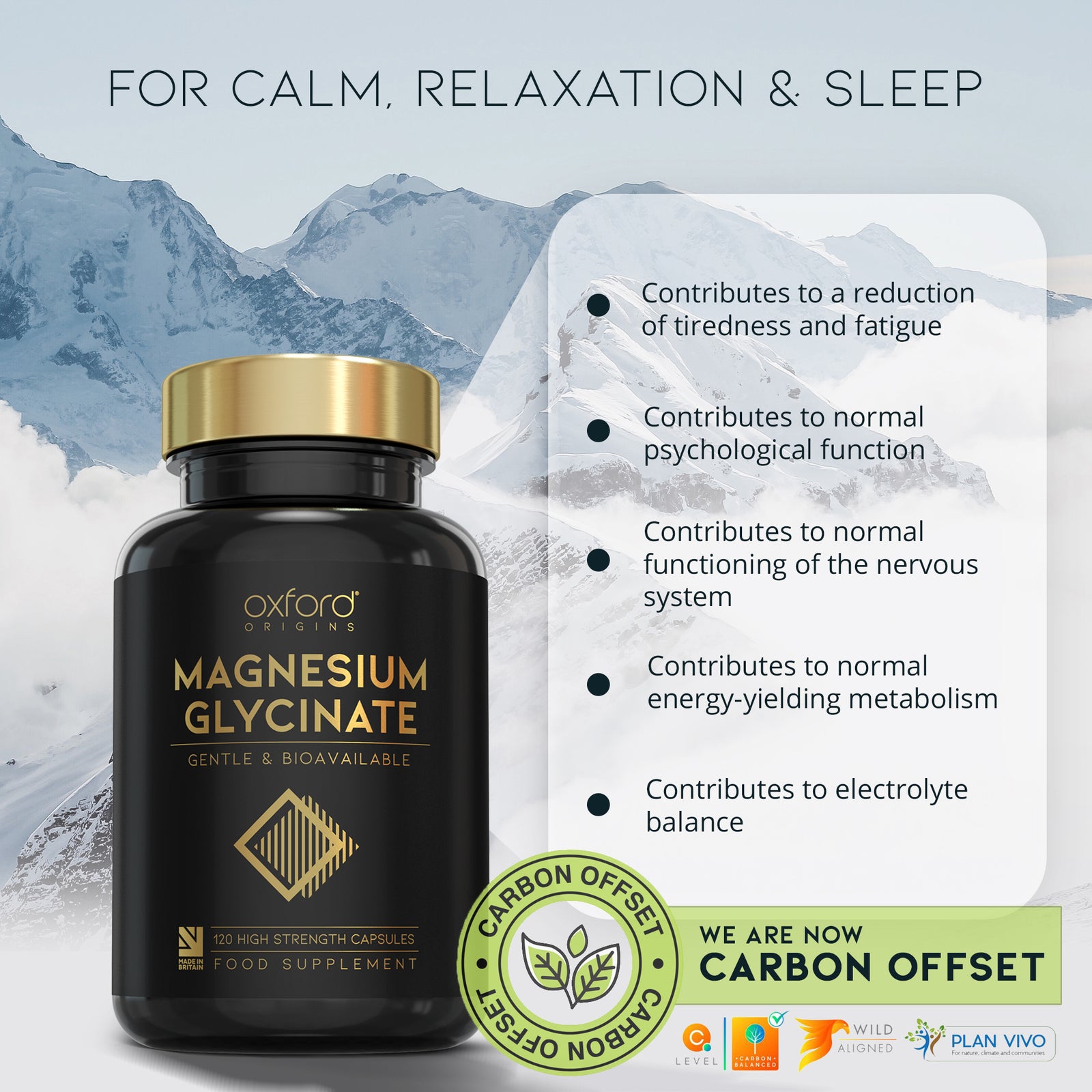 Advanced Magnesium Glycinate, 300mg Elemental Magnesium per serving | 120 Capsules