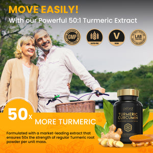 Advanced Turmeric Capsules High Strength 3000mg, Ginger & Black Pepper | 365 Capsules