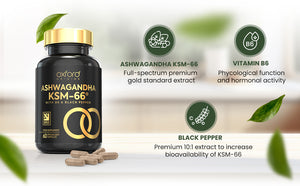 Ashwagandha KSM 66 | Premium One per Day Formulation | High Strength KSM 66 Boosted with Vitamin B6 & Black Pepper | 60 Capsules