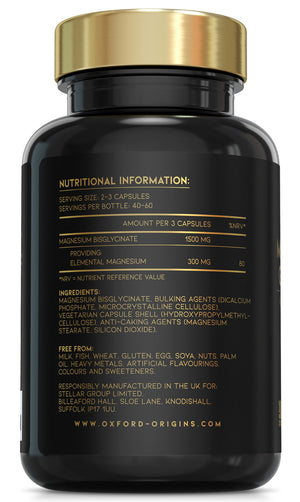 Advanced Magnesium Glycinate, 300mg Elemental Magnesium per serving | 120 Capsules