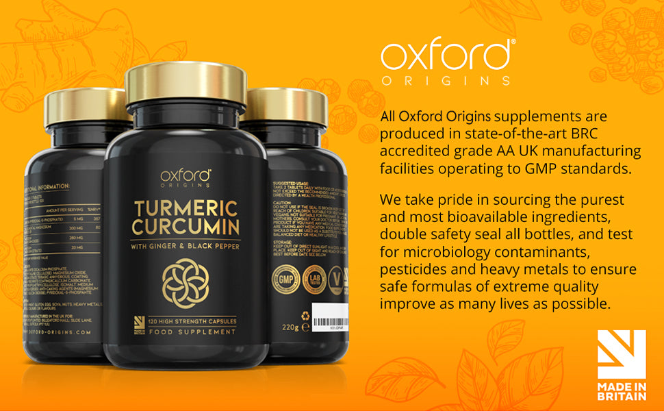 Advanced Turmeric Capsules High Strength 3000mg, Ginger & Black Pepper | 120 Capsules