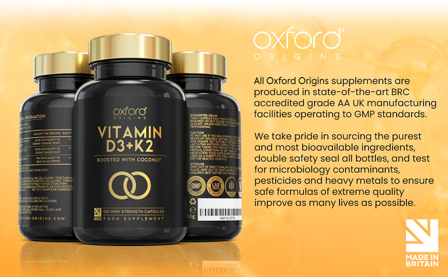 Vitamin D3 and K2 Capsules - 4000 IU Vitamin D & 100mcg Vitamin K MK7 - Boosted with Coconut MCTs