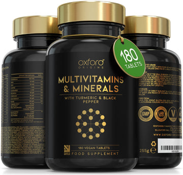 A-Z Multivitamins and Minerals boosted with Turmeric - 27 Key Nutrients - 100% NRV Multivitamin | 180 Tablets