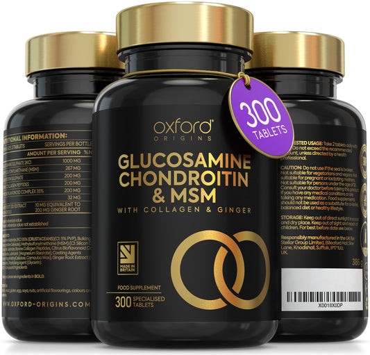 Glucosamine, Chondroitin & MSM with Collagen, Citrus Bioflavonoid and Ginger Root Extract