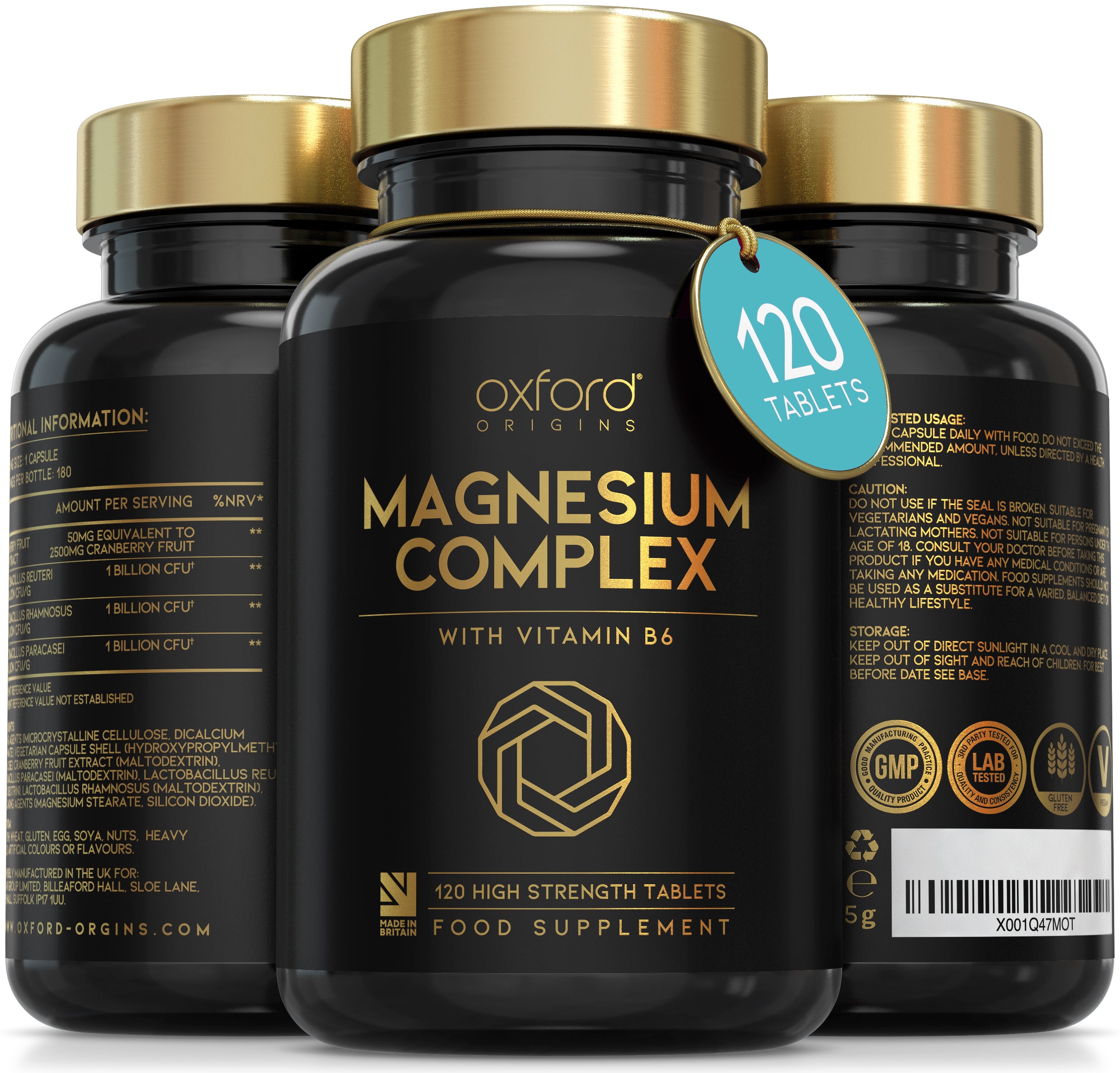 Magnesium Complex with Vitamin B6, High Strength Tablets for Adults