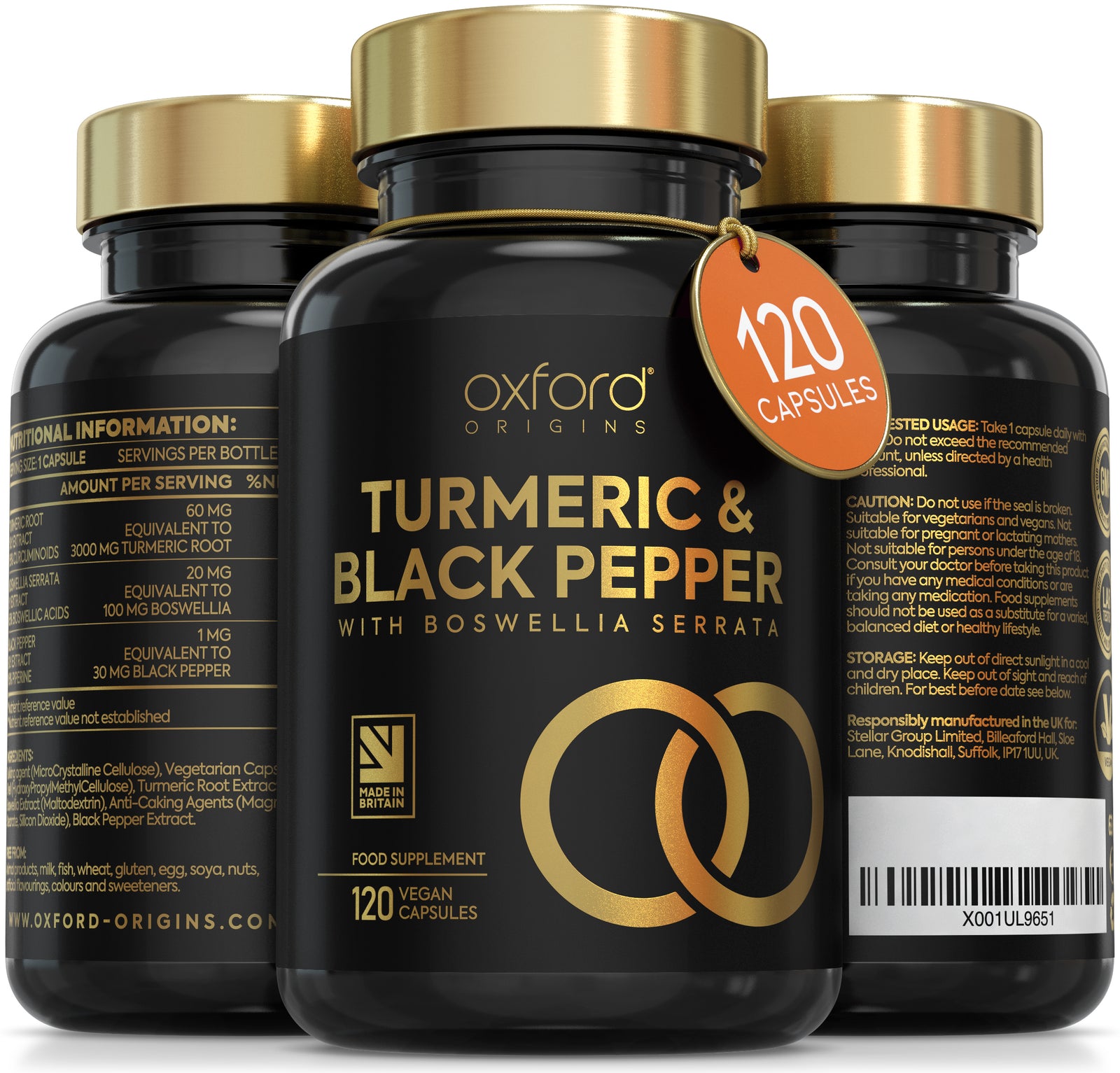 Turmeric and Black Pepper with Boswellia & Black Pepper Capsules