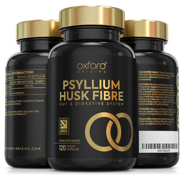 Pure Psyllium Husks | 1460mg per Serving | 100% Vegan Plantago ovata | 120 Capsules