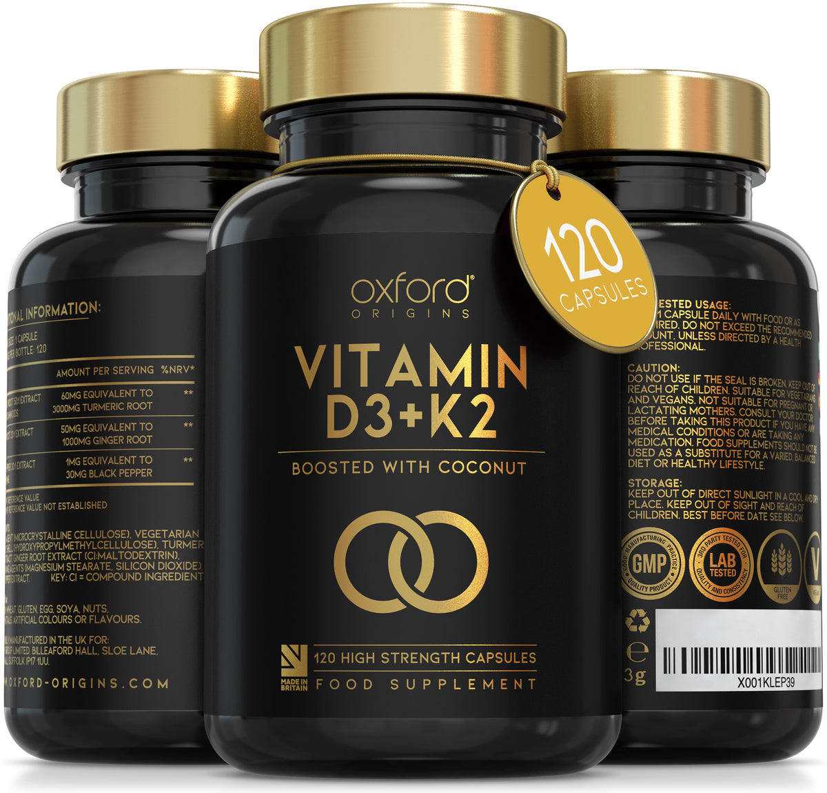 Vitamin D3 and K2 Capsules Boosted with Coconut MCTs, 4000IU Vitamin D ...