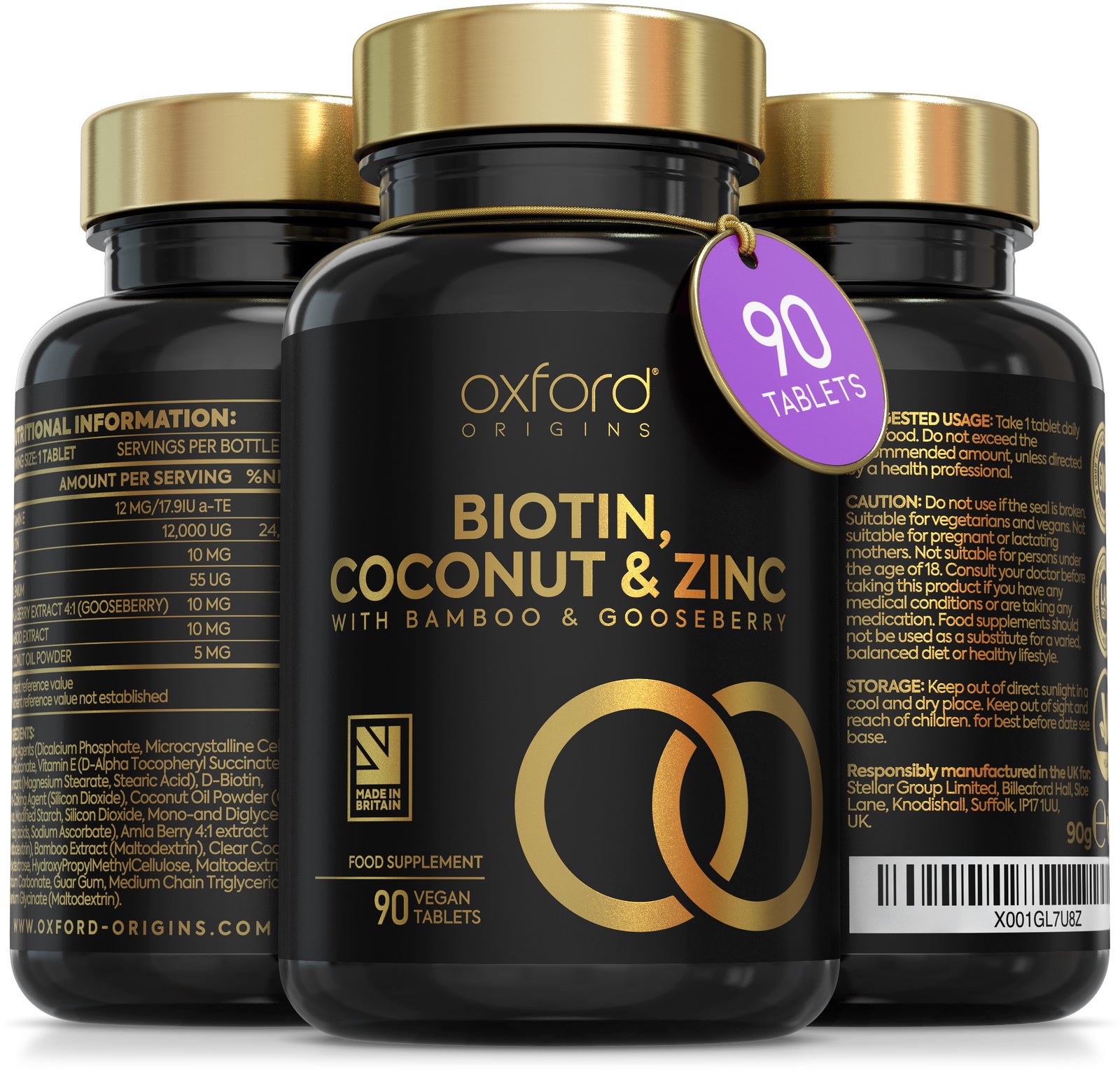 Biotin Hair Growth Supplement 12,000mcg | Superfood Boosted Complex w/ Coconut, Zinc, Vitamin E, Gooseberry & Bamboo | 90 Tablets