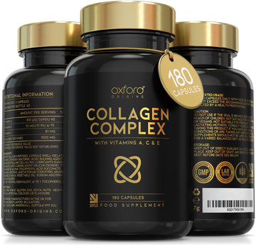 Advanced Collagen Complex | 1593mg Vitamin Boosted Complex for Hair, Skin & Nails | 180 Capsules