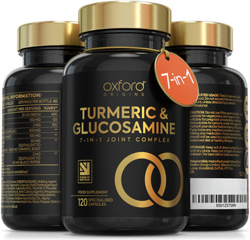 7-in-1 Turmeric and Black Pepper Capsules with Glucosamine and Chondroitin High Strength | 120 Capsules