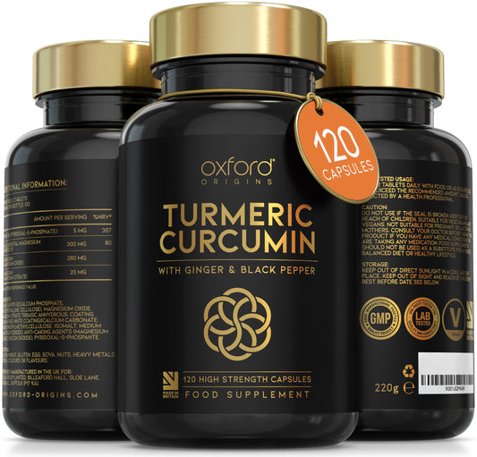Advanced Turmeric Capsules High Strength 3000mg, Ginger & Black Pepper | 120 Capsules