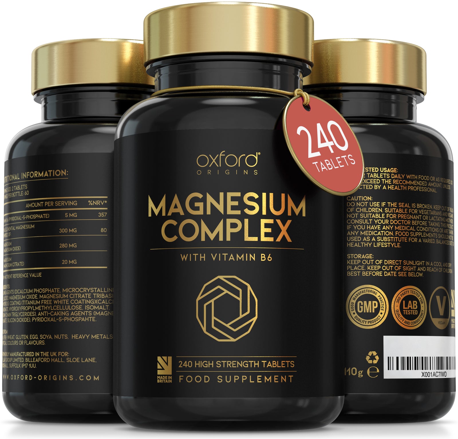 Magnesium Complex with Vitamin B6 Tablets | 120/240 Tablets