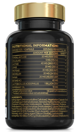 Digestive Enzymes with Probiotics & Peppermint Oil for Gut Health, Bloating and Gas