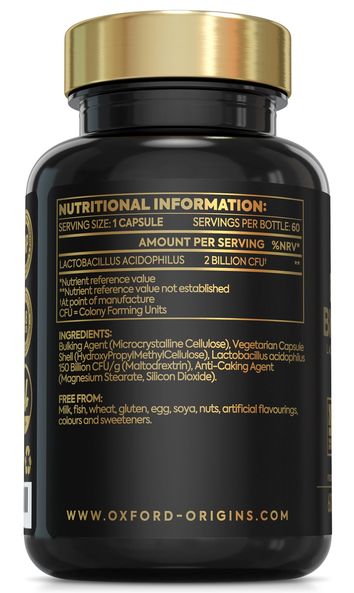 Lactobacillus Acidophilus Probiotics for Gut Health | 60 Capsules