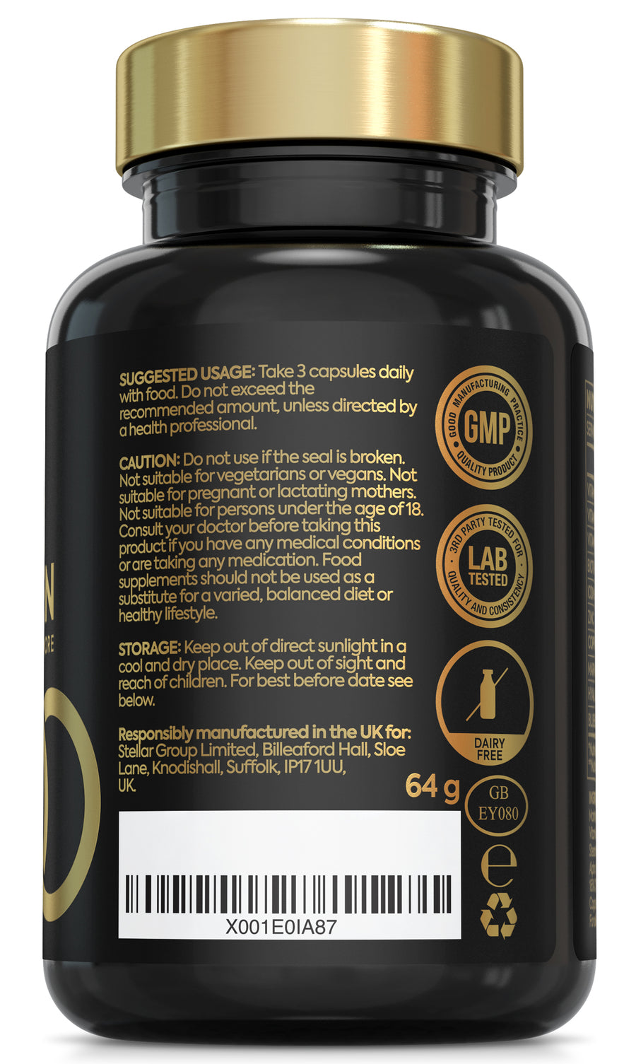 Advanced Marine Collagen Complex | 1735mg Superfood & Vitamin Boosted Capsules for Glowing Hair, Skin & Nails | 90 Capsules