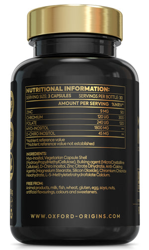 Myo-Inositol PCOS Supplement for Women with Myo & D-Chiro Inositol and Folic Acid | 90 Capsules