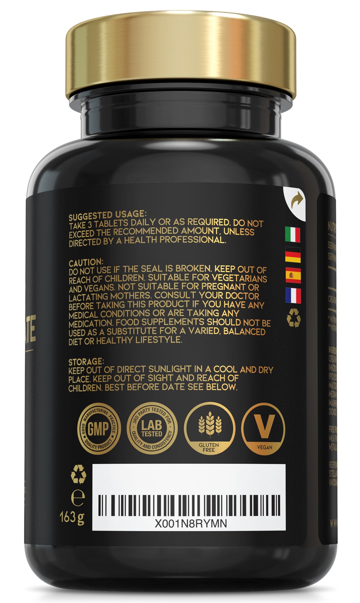 Creatine Monohydrate Tablets | 3000mg per serving | 90 Tablets