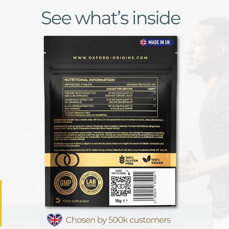 Advanced Micro Turmeric Tablets 3000mg | 120 Tablets | 2-Month Supply | Made in UK