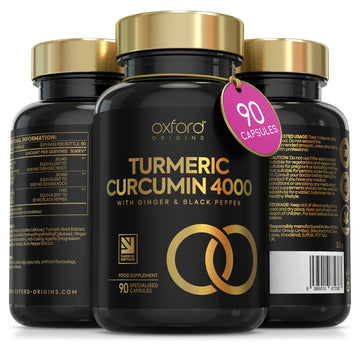 Advanced Turmeric and Black Pepper Capsules 4000mg ONE per Day with Ginger Root | 90 Capsules