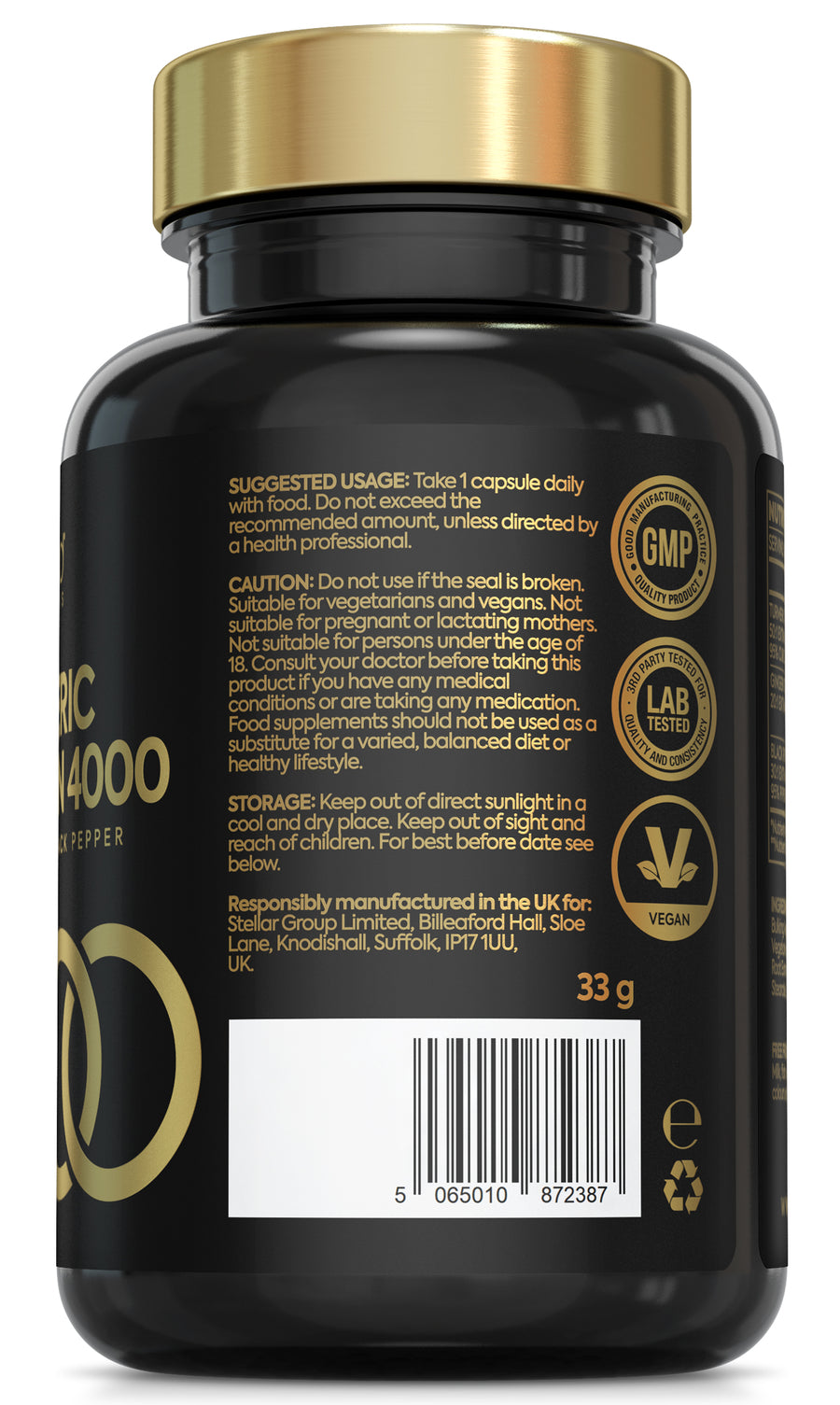 Advanced Turmeric and Black Pepper Capsules 4000mg ONE per Day with Ginger Root | 90 Capsules