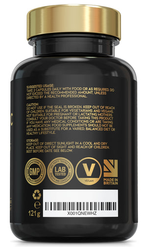 Vitamin C and Zinc Capsules - 1200mg Vitamin C Boosted with Zinc & Copper | 120 Capsules