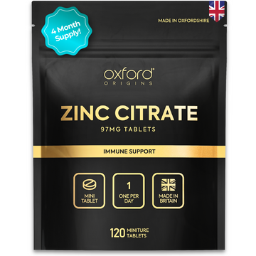 Micro Zinc Tablets 97mg | 120 Mini Tablets | 4-Month Supply | Made in UK