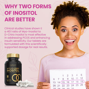 Myo-Inositol PCOS Supplement for Women with Myo & D-Chiro Inositol and Folic Acid | 90 Capsules
